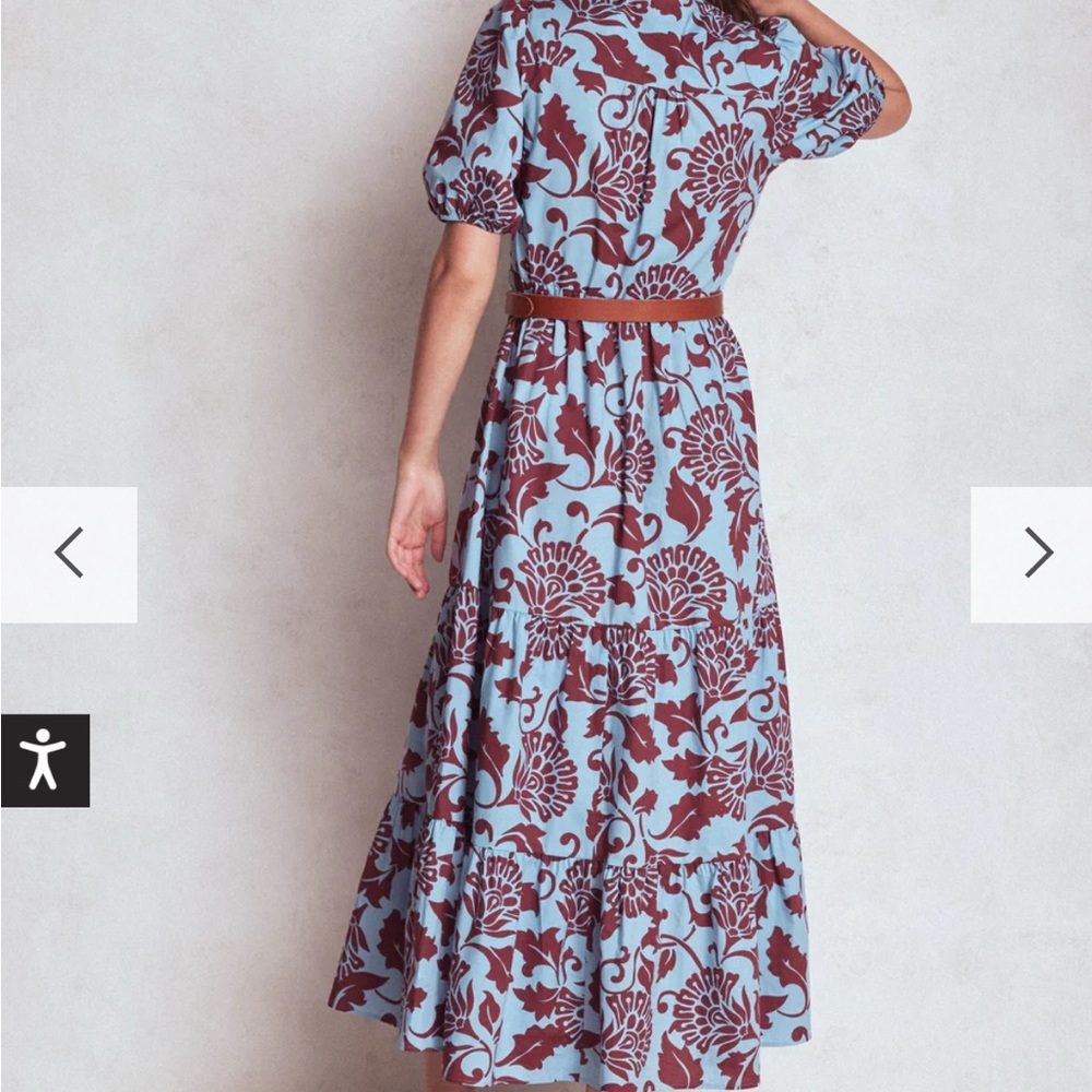 Boden Blue and Burgundy Floral Maxi Dress - Picture 3 of 7